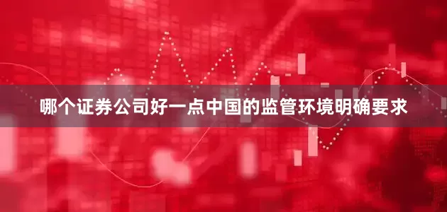 哪个证券公司好一点中国的监管环境明确要求